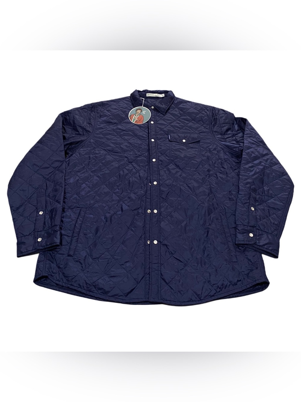 NEW Criquet Quilted Shacket Navy Blue Mens Navy Buttons Pockets XL - NWT $189 - Picture 2 of 9